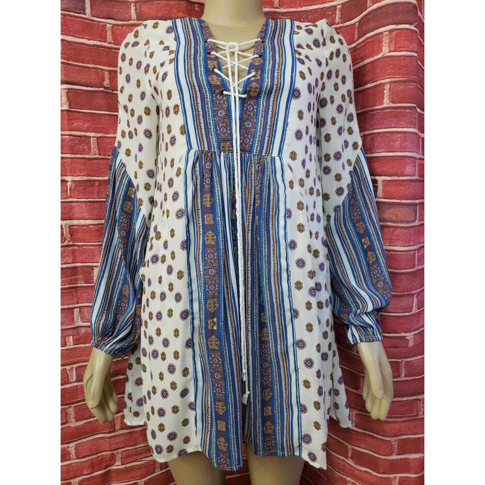 Free People Women’s Rain or Shine Printed Floral Tie Up Dress Size XS #C - Picture 4 of 12